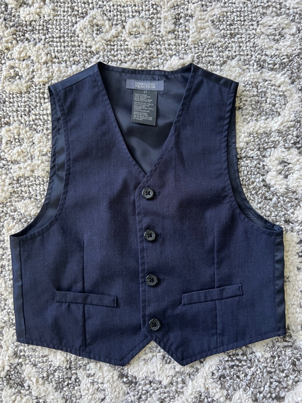Kenneth Cole Reaction Boys' Navy Blue Dress Vest